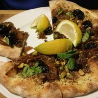 vegan pizza... delicious  at Mesa Verde in Santa Barbara