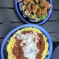 Chicken Parm and fried chicken   at True Vegan in Delray Beach