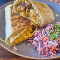 Mock beef wrap at Soul Bowl in London