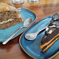 Lovely cakes, and our little vegan is a fan of the croissants at Soul Bowl in London