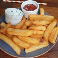 "Small" portion of chips - but it was plentiful! And yummy! at Soul Bowl in London