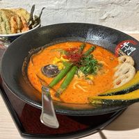 Vegan ramen & tempura set   at Halal Wagyu & Vegan Ramen GYUMON SHIBUYA Center Gai in Tokyo