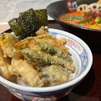 Vegan ramen & tempura set   at Halal Wagyu & Vegan Ramen GYUMON SHIBUYA Center Gai in Tokyo