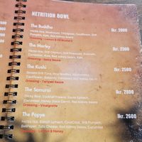 Menu at Muthu Bar in Southern Province