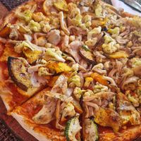 Lots of veg on the pizza at Muthu Bar in Southern Province