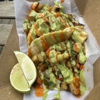 Carnitas tacos w/ King oyster mushroom   at La Fonda Street - Detroit in Detroit