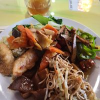 Yum yum yum at Happy Lotus Veggie Restaurant in Calgary