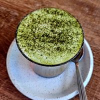 Matcha Latte with Almond Milk at Eastbourne Alley in East Melbourne