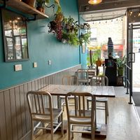 Seating area at Power Plant Cafe in Plymouth