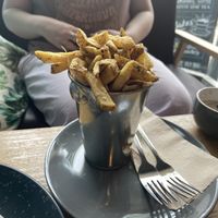 Garlic fries   at Power Plant Cafe in Plymouth