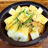 Tofu curry rice bowl (with crispy shallots & scallions added)  at Noodle Lab in Boston