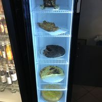 The cake showcase - Cheesecake was yummi at Kiez Vegan - Kortestrasse in Berlin