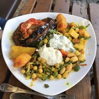 Another 4 salads and filled Aubergine ;) at Kiez Vegan - Kortestrasse in Berlin