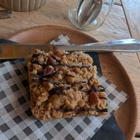 Maple pecan flapjack at Roasters - Artisan Cafe in Edinburgh