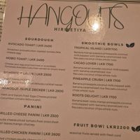 The marked dishes can be made vegan at The Hangout - Hiriketiya in Southern Province