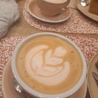 Big cup of latte at Gather Porto in Porto