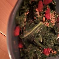 Charred greens (very earthy tasting)  at Goosefeather in Tarrytown