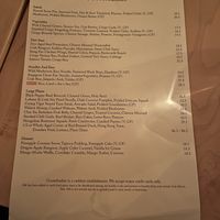 Menu  at Goosefeather in Tarrytown
