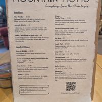 Menu - all vegan at Mountain Momo in Edinburgh