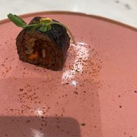 Mushroom tempura Korean style sushi  at Earth Cafe in Mumbai