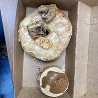 Caramel blonde doughnut & biscoff cupcake   at Cherry Darlings Bakehouse in Adelaide