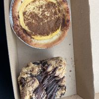 Custard tart and Oreo deep dish cookie  at Cherry Darlings Bakehouse in Adelaide