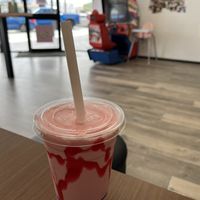 Strawberry thick shake   at Cherry Darlings Bakehouse in Adelaide