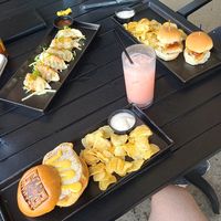 Chic-Fil-A Sandwich, Mushroom, Potstickers, Nashville Sliders at Great White Buffalo Brewing Co. in Northville