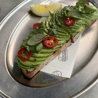 Vegan avocado on toast  at Shuk The Rocks in Sydney