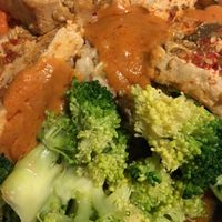 Brown rice bibimbap with spicy peanut sauce and tofu at Rice Bar - 19th St - Maybe closed in Washington