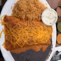 Vegan Mock Chicken Enchilada w/ Red Sauce  at El Chupacabra - West in Seattle