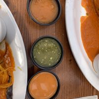 Pineapple salsa, verde, and buffalo  at El Chupacabra - West in Seattle