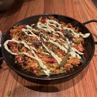 Veggie paella  at Pagu in Cambridge