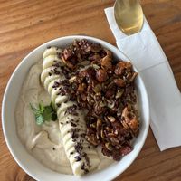 Vegan peanut butter smoothiebowl  at Honey, in Kabupaten Badung