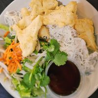 Vermicelli bowl with crispy tofu - ask for the vegan menu at Pho Momma in Sacramento