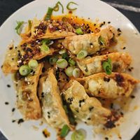 Chili oil crispy wontons - ask for the vegan menu at Pho Momma in Sacramento