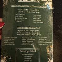 Vegan drinks  at Pho Momma in Sacramento
