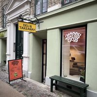 Shop front from the right  at Sloppy Jo's Deli & Takeaway in Copenhagen