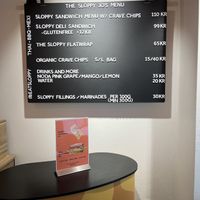 Menu board  at Sloppy Jo's Deli & Takeaway in Copenhagen