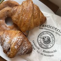 Cherry Jam Croissant , Plain Croissant & Donut  at Caffe Trastevere in Rome