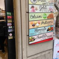 Exterior with vegan options detailed  at Caffe Trastevere in Rome