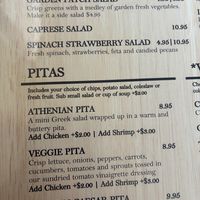 Menu   at East Shore Cafe in Daphne