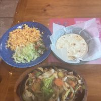 Veggie Fajitas made vegan   at Rio Méxican Restaurant in Mobile