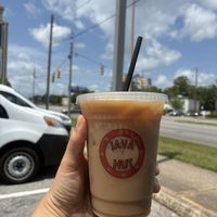 Soy milk iced coffeee  at Java Hut  in Mobile