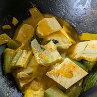 Fried red curry tofu at Mr. Deang's Shop in Chiang Mai