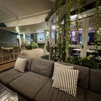 Outdoor lounge and dining area  at Skyring's Restaurant and Bar in Rockhampton