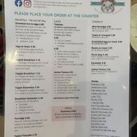 Menu at Nelly's Yard in England