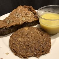 prune cake, pudding and sugarfree cookie at InFusion in Genoa