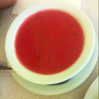 crema de remolacha y puerros. beet and leek creme. at L'Union in Leon