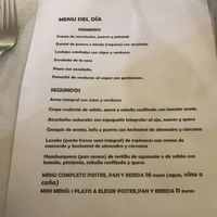 Carta con menú del día  at L'Union in Leon